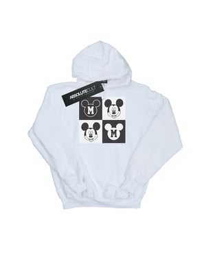 Disney Jongens Mickey Mouse Smiling Squares Hoodie (Wit)