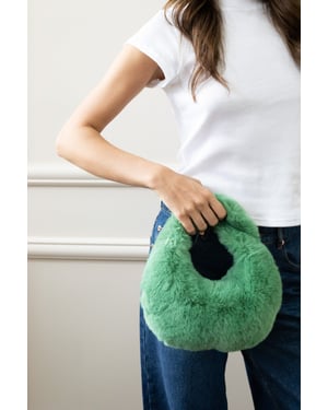 Faux Fur Soft Grab bag in Green
