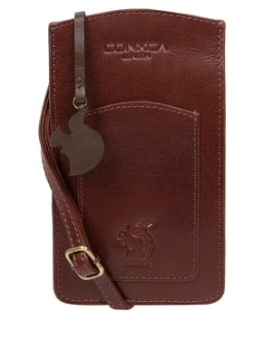 Siren' Conker Brown Leather Cross Body Phone Bag