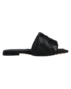 Bottega Veneta Lido Platte Sandalen zwart
