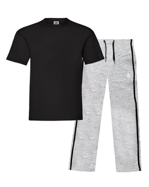 Enzo | Mens T-Shirt & Pants Loungewear Set - Black/Grey