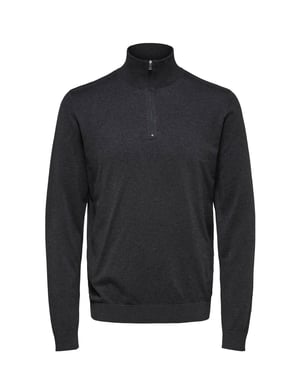 Selected Berg half zip cardigan antraciet
