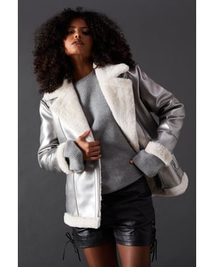 Metallic Aviator Jacket