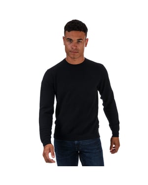 Men's Ted Baker Staylay Textured Crew Neck Jumper in Navy