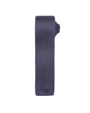 Premier Mens Slim Textured Knit Effect Tie (Steel)