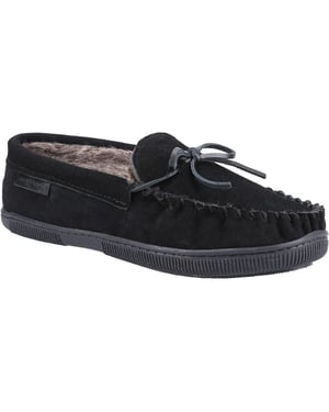 Hush Puppies Mens Ace Suede Slippers (Black)
