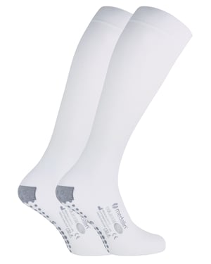 Set van 2 anti-slip kousen tot onder de knie - Wit