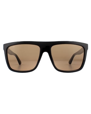 Gucci Square Mens Black Brown Sunglasses