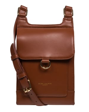Erma' Caramel Leather Cross Body Bag