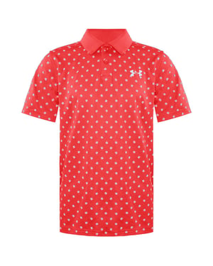 Under Armour kortärmad polotröja med krage Röd/Vit Kids Poppy 1364426 690