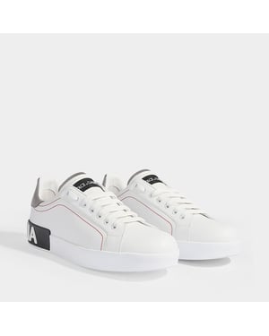 Portofino Sneakers - Dolce & Gabbana - Vit/Silver - Läder