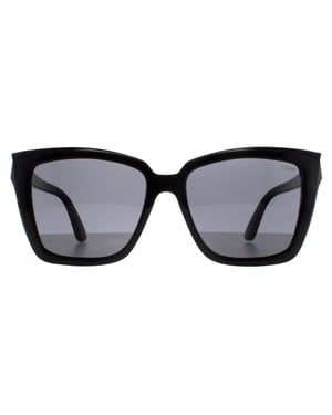 Atum Square Womens Shiny Black Smoke Grey Gradient Eden