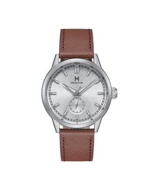 Heritor Automatic Argento leren band horloge