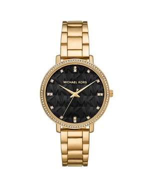 Michael Kors MK4593 Pyper Zwart MK Horloge met Patroon voor dames