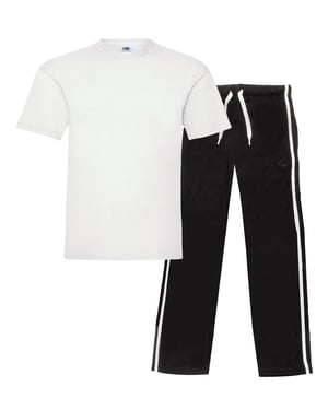 Enzo | Mens T-Shirt & Pants Loungewear Set - White/Black