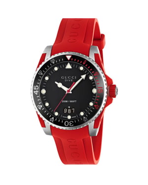Gucci YA136309 Dive Black Dial Silicone Men's Watch