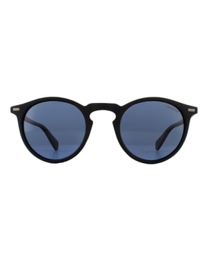 Polaroid Round Mens Matte Black Grey Polarized Solglasögon