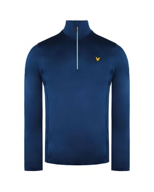 Lyle & Scott Long Sleeve Quarter Zip Blue Technische golftussenlaag voor heren ML1241G Z780