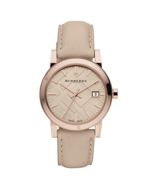 Burberry BU9109 Rose Gold Tone Beige Check Dial dameshorloge