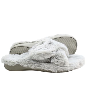 Vionic Indulge Relax Plush Womens Grey Slippers