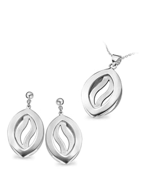 Orphelia Dames 925 Sterling Zilveren Set: Ketting-Hanger + Oorbellen - Zilver SET-5067