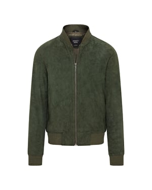 Mens Soft Goat Suede MA-1 Varsity Bomber Jacket  - Dalian