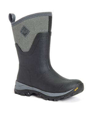 Muck Laarzen Arctic Ice Mid AGAT Rubber Zwart/Grijs Geometrische Wellington Laarzen