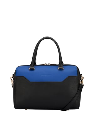 TWO-TONE LEATHER ZIP TOP GRAB BAG