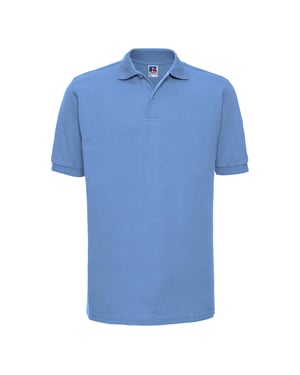 Russell Heren Ripple Collar & Manchet Poloshirt met korte mouwen (Hemelsblauw)