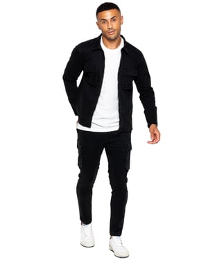 Enzo | Heren Cargo Tracksuit Set - Zwart