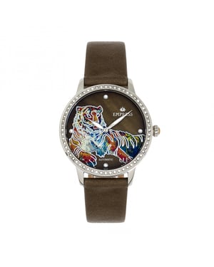 Keizerin Diana automatisch gegraveerd MOP horloge met leren band