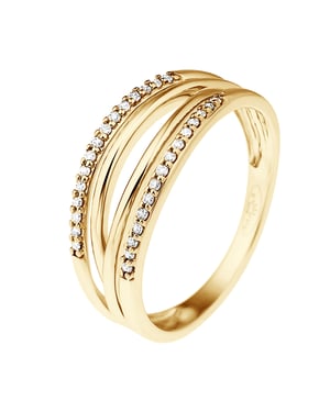 Alliance Double Diamonds 0.080 Cts Yellow Gold