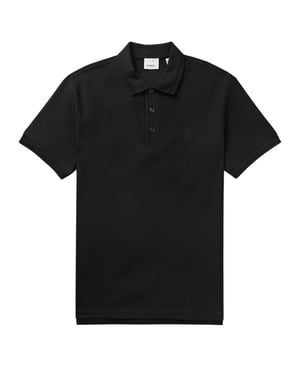 Burberry Branded Circle Logo Black Polo Shirt