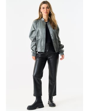 Metallic Elasticated Waist Bomber Jacket