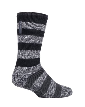 HEAT HOLDERS - Mens Striped Fleece Lined Non Slip Thick Slipper Socks