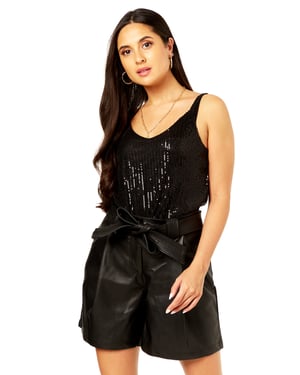 Sequin V Neck Cami Top