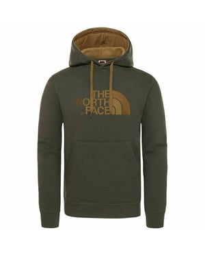 The North Face Mens Drew Peak Embroidery Hoodie Green / British Khaki