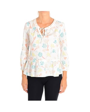 Long sleeve open collar shirt 5YR55Q945 woman