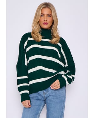 Chunky stickad tröja med hög hals