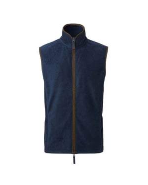 Premier Heren Artisan Fleece Gilet (Marine / Bruin)