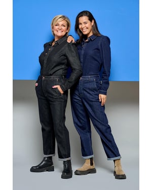 Caroline Tensen Rana Blouse Denim Zwart