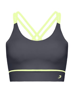 BoxRaw Valerie Womens Charcoal Sports Bra