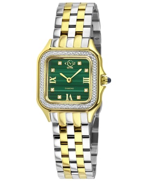 GV2 Milan Women's Malachite Dial, Two toned SS/IPYG Bracelet Watch