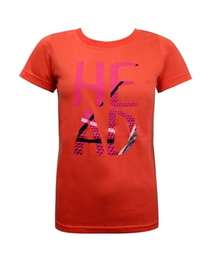 T-shirt med huvudgrafik för kvinnor i korall