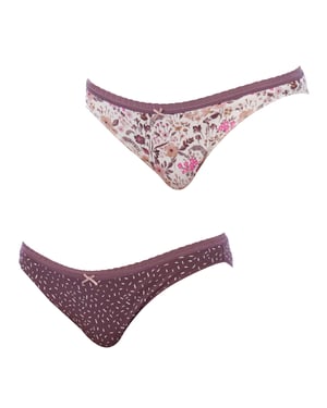 Set van 2 Mini Katoenen Slipjes 1031034 Dames