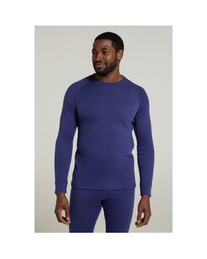 Mountain Warehouse Heren Talus Ronde Hals Thermo Top met Lange Mouwen (Donkerblauw)
