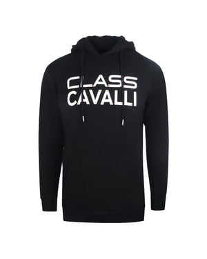 Cavalli Class Reverse Logo Black Hoodie