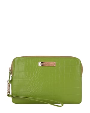 Embossed Leather USB Charging Purse Clutch Bag