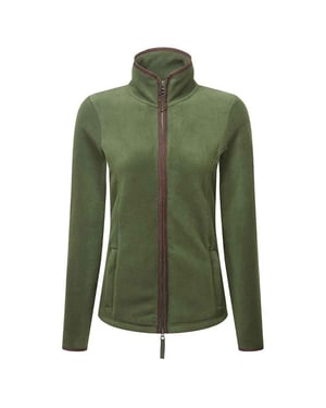 Premier Dames/Dames Artisan Contrast Trim Fleece Jacket (Mosgroen/bruin)