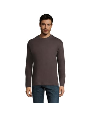 SOLS Heren Monarch T-shirt met lange mouwen (Donkergrijs massief)
